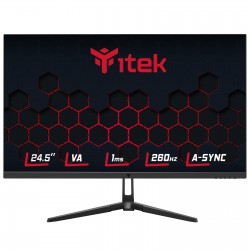 ITEK Monitor GGF 24.5", FHD 1920x1080, VA- 260Hz- 16:9- 1ms- HDMI- DP- HDR- RGB, Adaptive Sync