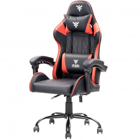 ITEK RHOMBUS PF10 Sedia Poltrona Da Gaming Ergonomica Schienale Reclinabile Nero/Rosso