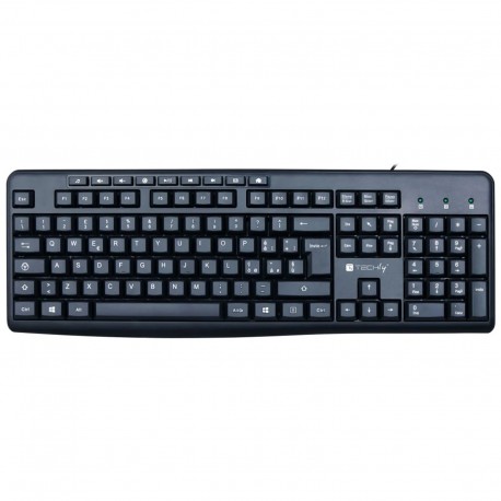 Tastiera USB Techly 104 Tasti + 9 Multimediali 955-UBK-TM