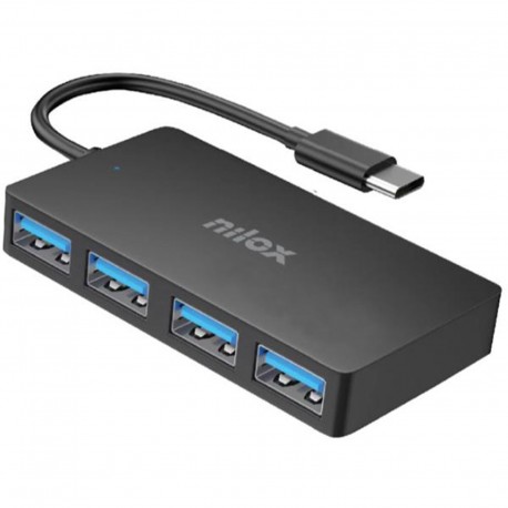 Nilox NXHUBUSC04 HUB 4 Porte USB 3.2 Gen1 attacco USB-C